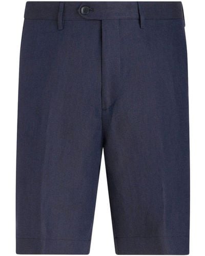 Etro Geplooide Bermuda Shorts - Blauw