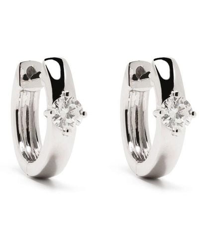 Anita Ko 18kt White Gold Diamond huggie Earrings - Metallic