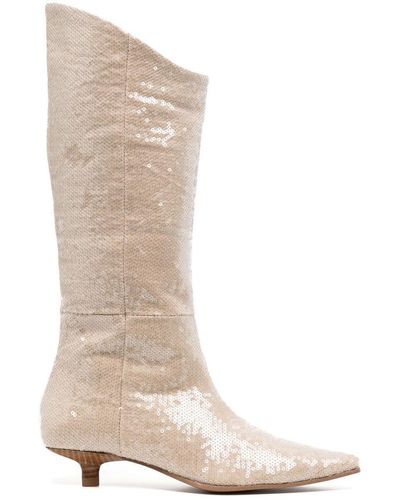 Senso Franca Sequin-embellished Boots - White