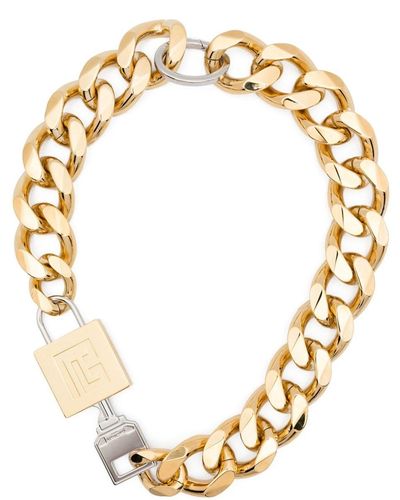 Balmain Key&lock Chain Necklace - Metallic