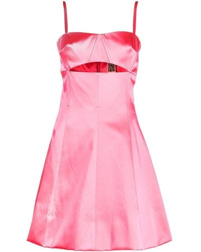 Patou Cut-out Dress In Organic Cotton-blend Satin - Pink