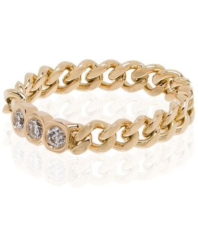 SHAY 18kt Yellow Gold Diamond Chain-link Ring - Metallic