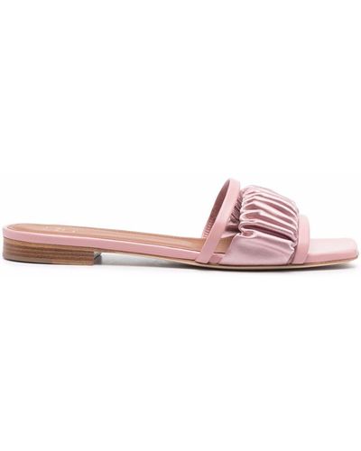 Malone Souliers Gathered-panel Leather Sandals - Pink