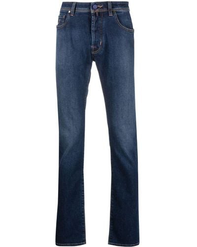 Jacob Cohen Embroidered-logo Slim Jeans - Blue