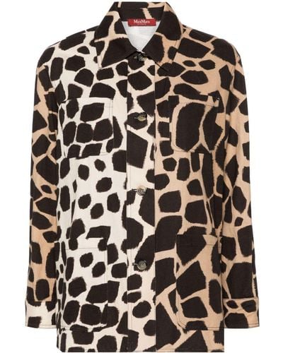 Max Mara Camisa con estampado de jirafa - Negro