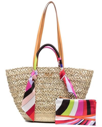 Emilio Pucci Sun Is Up Logo-print Beach Bag - Pink