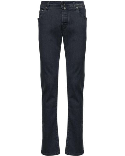 Jacob Cohen Halbhohe Slim-Fit-Jeans - Blau
