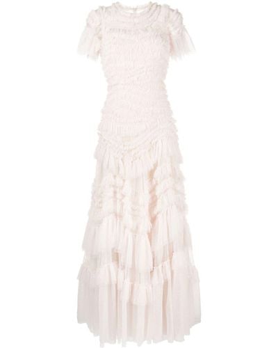 Needle & Thread Wild Rose Short-sleeve Gown - White