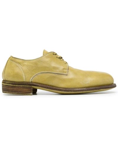 Guidi Leather Derby Shoes - Green