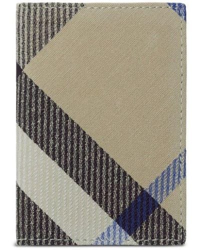 Burberry Check Folding Card Case - Grey