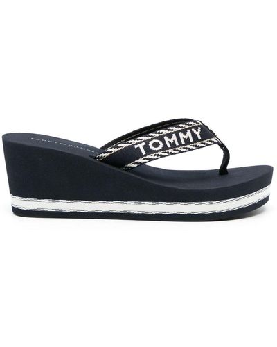 Tommy Hilfiger Sandalias con correa del logo - Azul