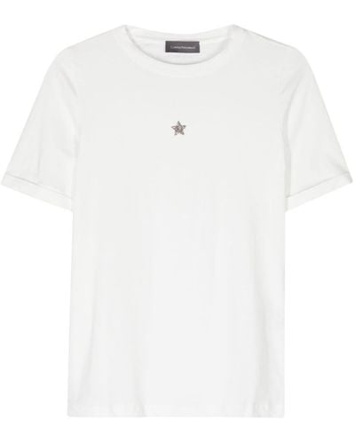 Lorena Antoniazzi Acquarius T-Shirt mit Sternapplikation - Weiß