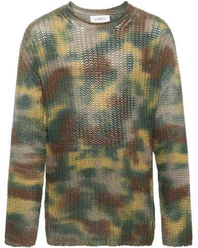 Laneus Tie-dye Cotton Sweater - Green