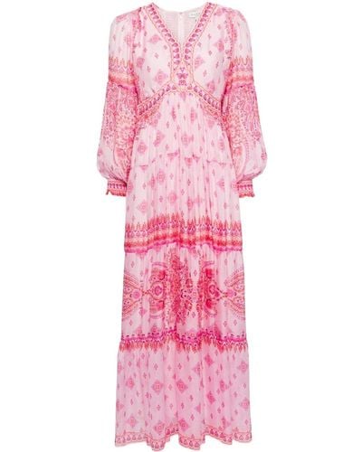 Hale Bob Alaia Geometric-pattern Maxi Dress - Pink