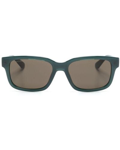 Gucci Sonnenbrille mit eckigem Gestell - Grau