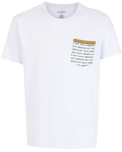 Amir Slama T-shirt Met Tekst - Wit