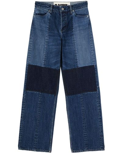 Jil Sander Straight-Leg Cotton Trousers - Blue