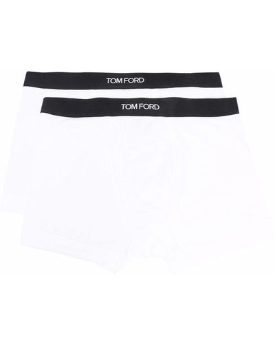 Tom Ford Logo-waistband Briefs (pack Of 2) - White