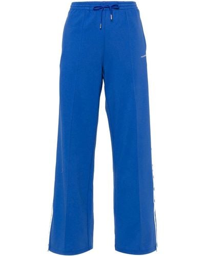 P.A.R.O.S.H. Logo-embroidered Straight Trousers - Blue