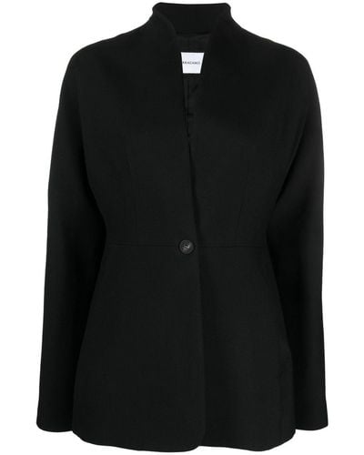 Ferragamo Wool Sngle-breasted Blazer Jacket - Black