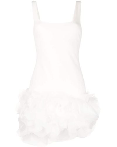 Cynthia Rowley Vestido corto sin mangas con aplique floral - Blanco