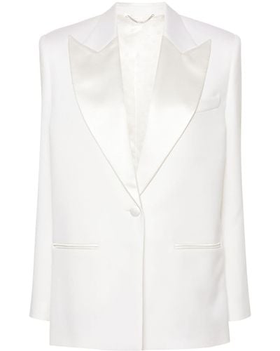Magda Butrym Single-breasted Wool Suit Jacket - White