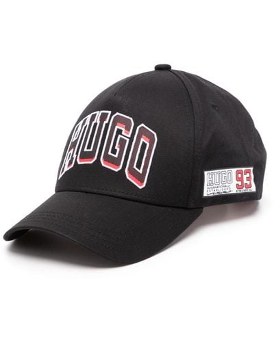 HUGO Logo-print Cotton Cap - ブラック
