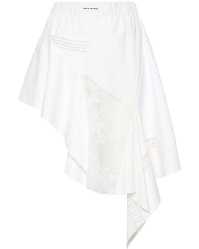 Rave Review Sage Asymmetric Mini Skirt - White