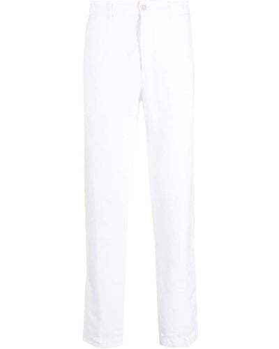 120% Lino Straight-leg Linen Trousers - White
