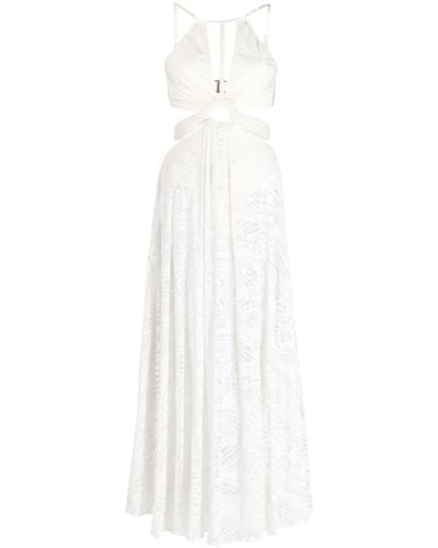 PATBO Bead-embellished Sheer Dress - White