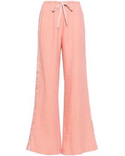 Forte Forte Flared Linen Trousers - Pink
