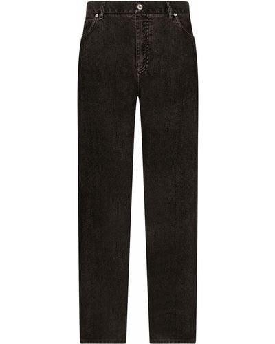 Dolce & Gabbana Jeans dritti con applicazione - Nero