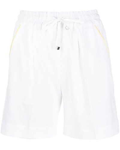 Kiton Pantalones cortos de deporte con ribete en contraste - Blanco