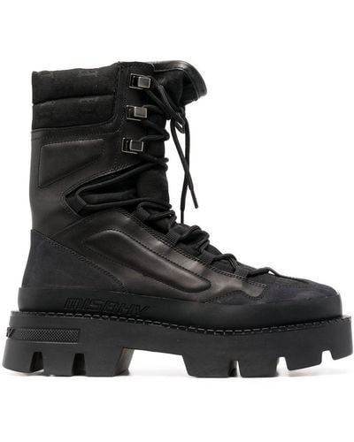 MISBHV Chunky-sole Lace-up Boots - Black