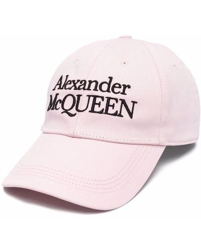 Alexander McQueen Cappello da baseball con logo goffrato - Rosa
