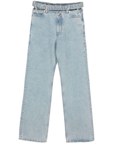 Y. Project Wide-Leg-Jeans mit Gürtel - Blau