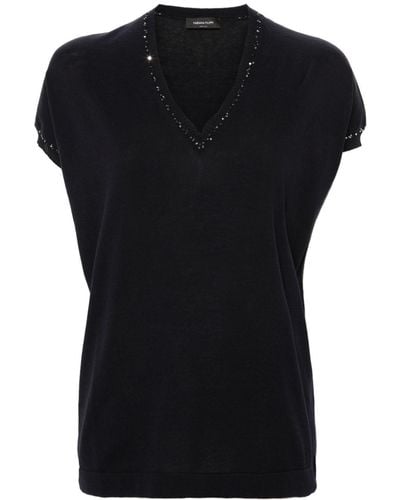 Fabiana Filippi Sequin-detailing Knitted Top - Black