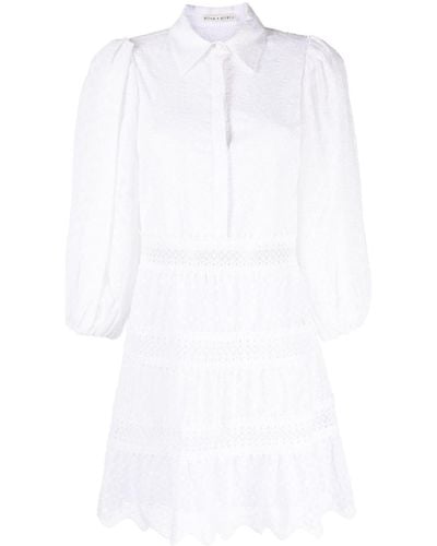Alice + Olivia Blakesley Long-sleeve Minidress - White