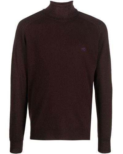 Etro Roll Neck Knitted Sweater - Brown