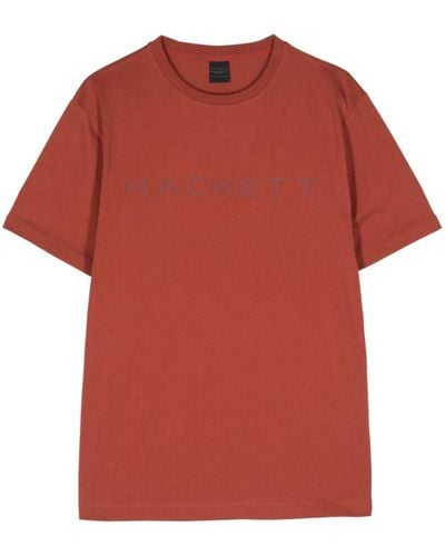 Hackett Logo-print cotton T-shirt - Rouge