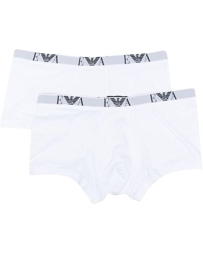 Emporio Armani Shorts mit Logo-Bund - Weiß