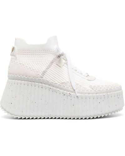 Chloé Nama Wedge Sneaker - White