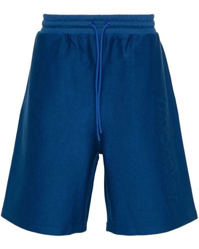 Moncler Pantalones cortos de chándal con logo en relieve - Azul
