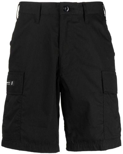 WTAPS Logo-patch Cotton Cargo Shorts - Black