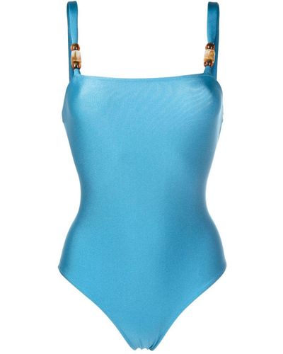 Adriana Degreas Bead-embellished Swimsuit - Blue