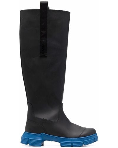 Ganni Country Recycled-rubber Boots - Blue