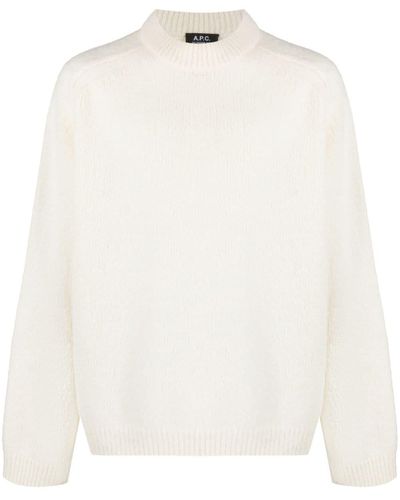 A.P.C. Ribbed-knit Wool Blend Sweater - White