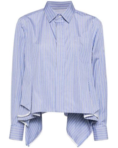 Sacai Asymmetric Pleated Shirt - Blue