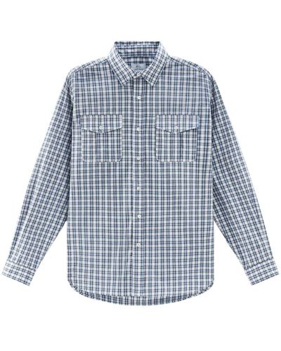 Woolrich Checked Cotton Shirt - Blue