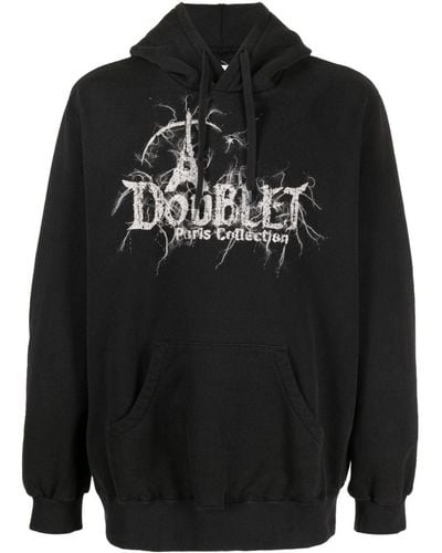 Doublet Hoodie Met Logoprint - Zwart